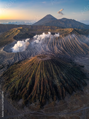 The scenic beauty of the Bromo volcano caldera, in East Java, Indonesia