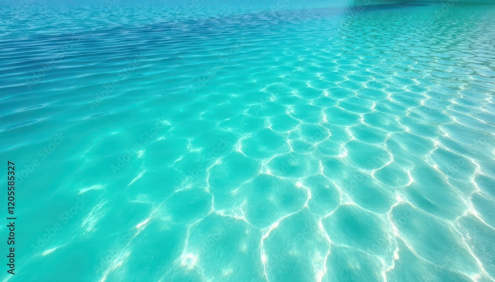 Obraz premium Crystal clear turquoise water, gentle waves form whitecaps , calm sea, oceanic
