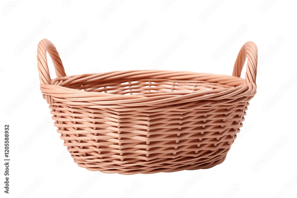 Wicker basket, Isolated on Transparent Background Wicker basket, Isolated on Transparent Background