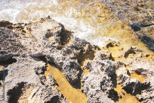 Geological formation with rain water