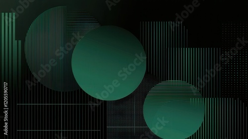 Modern Abstract Design Showcasing Overlapping Dark Teal Circles with Gradient Effect