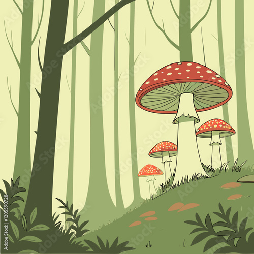 mushrooms in the forest