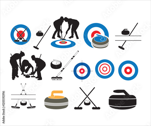 Curling SVG, Curling SVG Bundle, Curling Rock svg, Curling Vector, Curling Broom svg, Winter Sports svg, Clipart