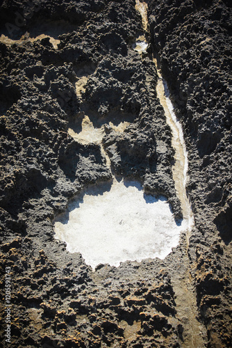 Geological formation with rain water