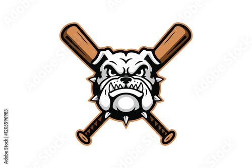 Bulldog Baseball Mascot logo vector