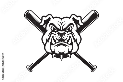 Bulldog Baseball Mascot logo vector
