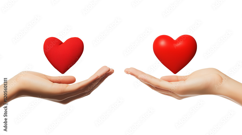 Hands holding heart line and solid icon isolated on a white background Hands holding heart line and solid icon isolated on a white background