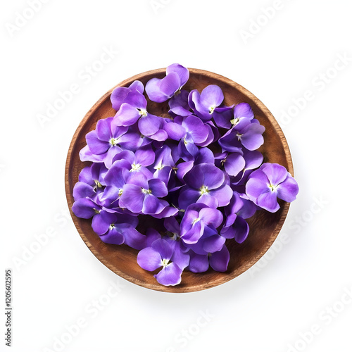 Purple pea flowers isolated on a white background. photo