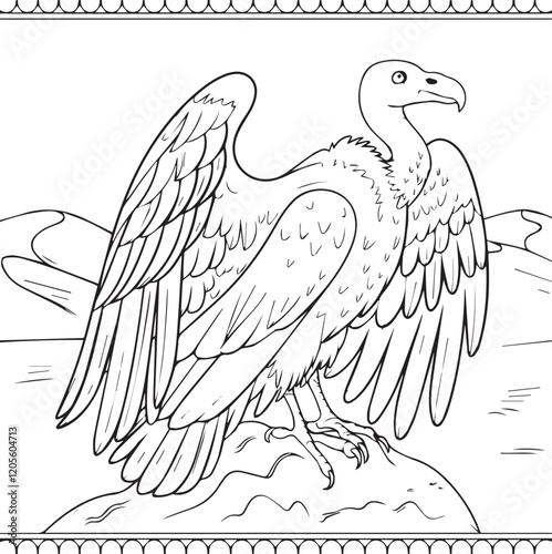 Vulture Coloring Page Design.