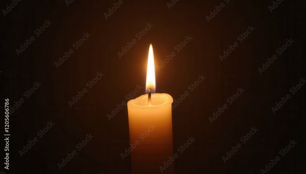 Single candle glowing in darkness tribute for cancer victims. Single candle glowing in darkness tribute for cancer victims.