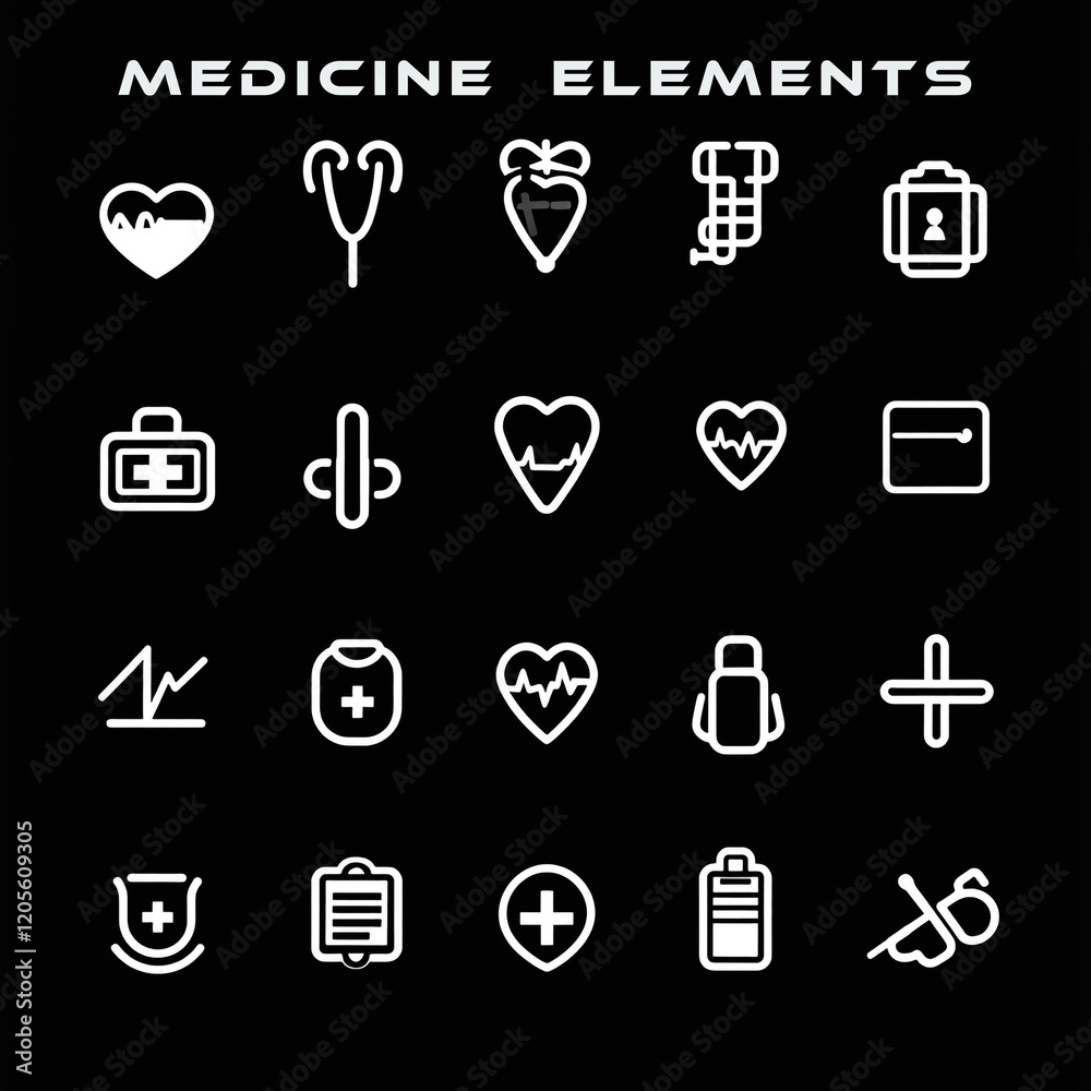 Heart Disease Prevention Line Icon Set Heart Disease Prevention Line Icon Set