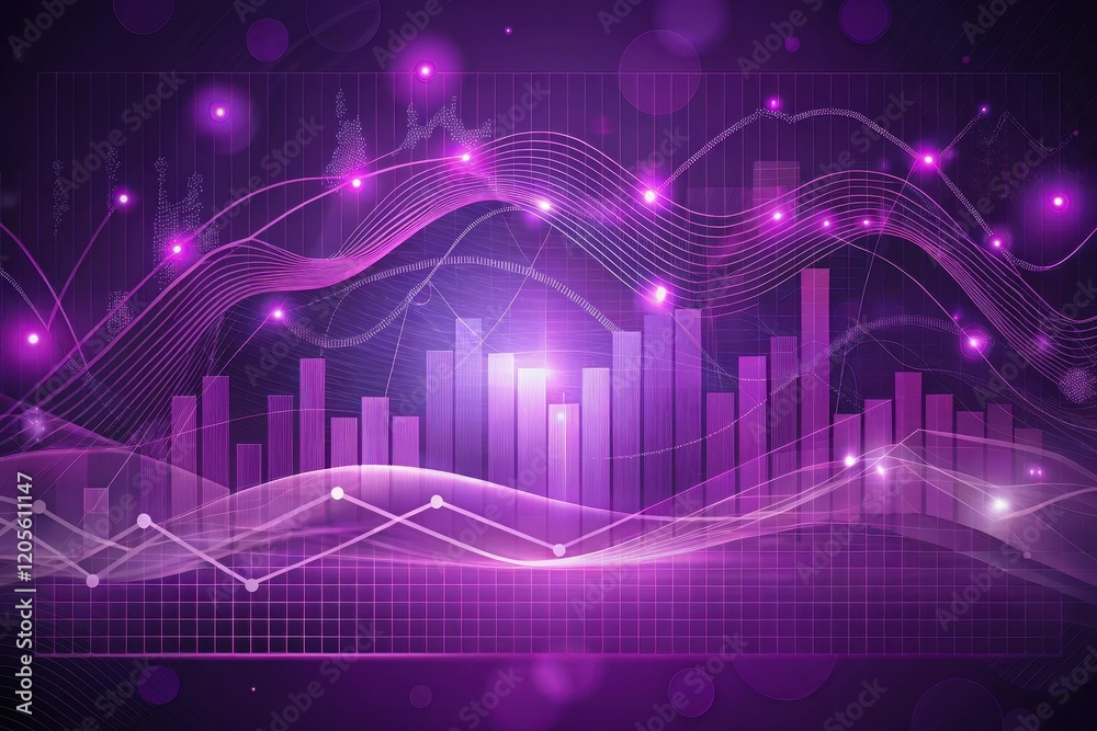 Abstract Financial Data Visualization Dynamic Curves and Bars Representing Growth and Fluctuation in a Technological Context Abstract Financial Data Visualization Dynamic Curves and Bars Representing Growth and Fluctuation in a Technological Context