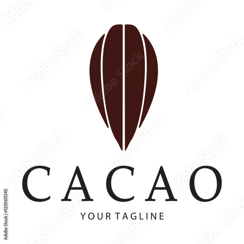 cocoa logo,cocoa bean,cocoa tree,cocoa branches and leaves,chocolate mix on white background,vintage,modern,simple,minimalist icon illustration template design vector