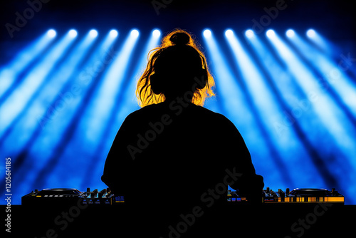 Obraz na płótnie DJ Set in Vibrant Lighting 