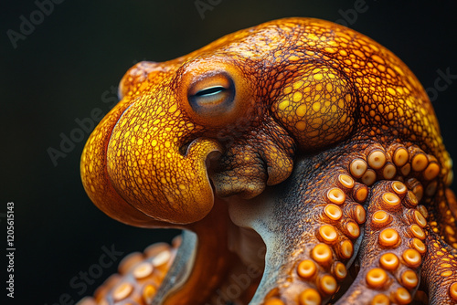 Stunning Closeup Of A Vibrant Orange Octopus photo