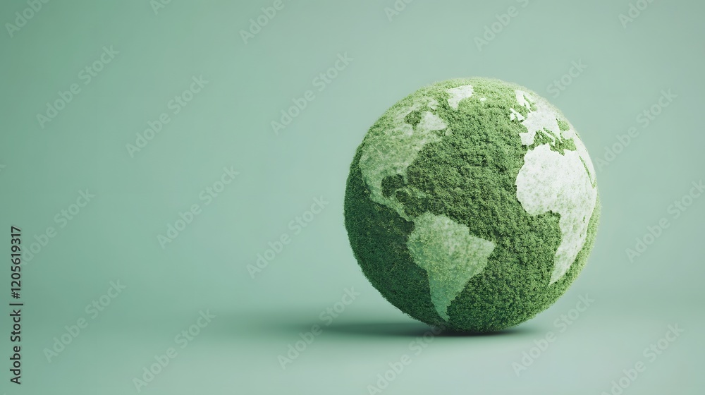 Green Global Planet with Soft Gradients - Eco-Friendly 3D Green Global Planet with Soft Gradients - Eco-Friendly 3D