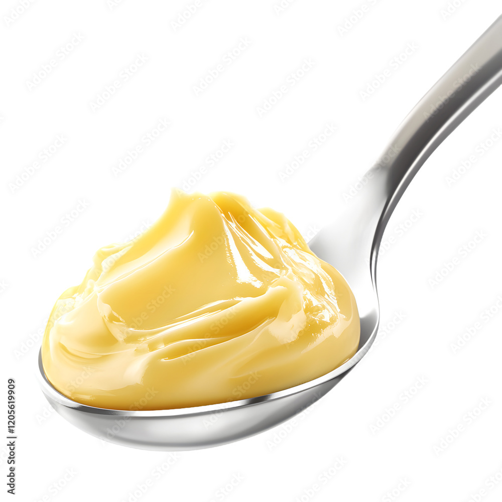 Butter on a Spoon Isolated on White Background Butter on a Spoon Isolated on White Background