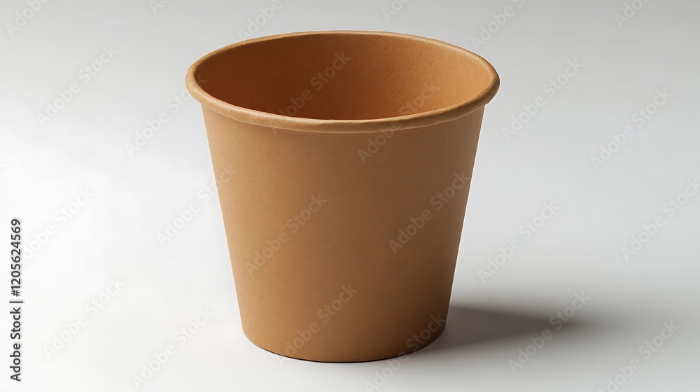 a brown paper cup with a white lid a brown paper cup with a white lid