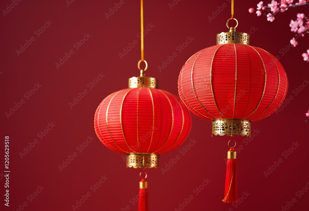 Spring Festival festive background red lantern close-up red background Chinese style Spring Festival festive background red lantern close-up red background Chinese style