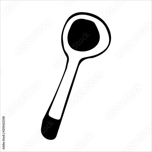 doodle illustration of a Russian wooden spoon.
