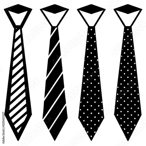 set of ties vector art illustration