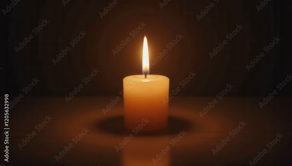 Serene candlelight in dark room symbol of cancer hope. Serene candlelight in dark room symbol of cancer hope.