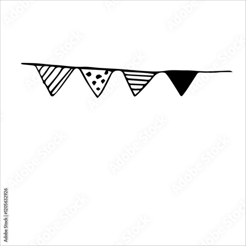 illustration of a decoration garland of flags