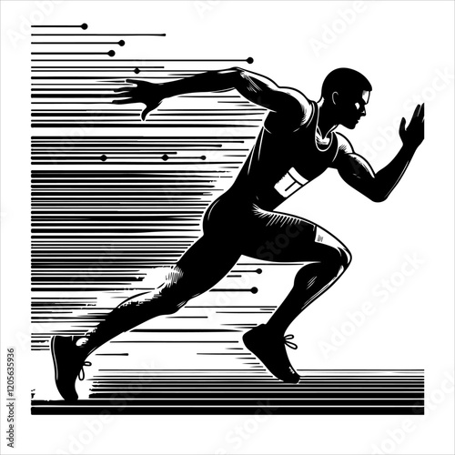 Runners on sprint men silhouette vector. Runners silhouette  collection. Men and women runners silhouette vector on a white background.