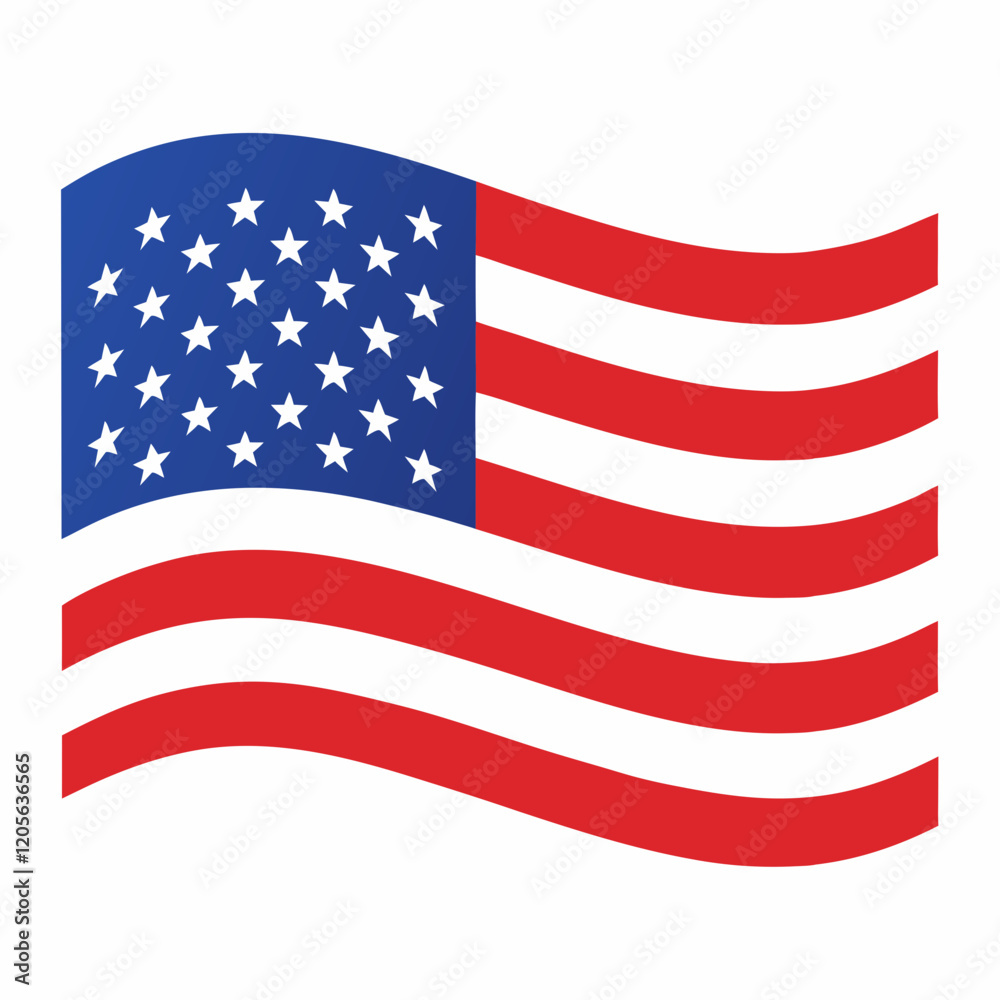 Obraz premium American flag on white background