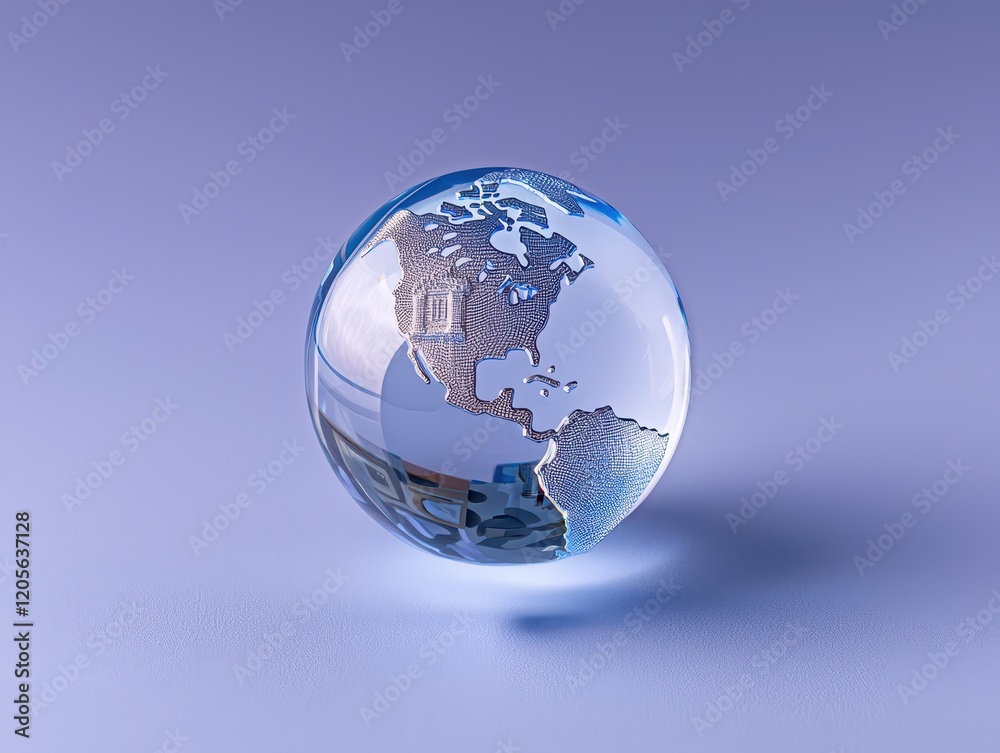 A translucent globe highlighting the Americas against a serene background. A translucent globe highlighting the Americas against a serene background.