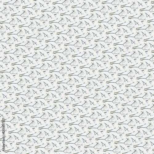 Minimalist floral pattern with small white flowers. Perfect for textile designs, wallpaper or as a backdrop for an elegant design