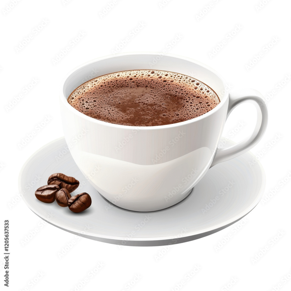 Obraz premium Isolated Cocoa Cup on Transparent Background