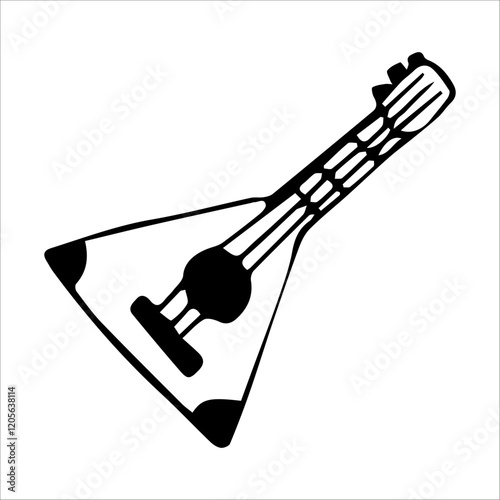 doodle illustration of the Russian folk instrument balalaika