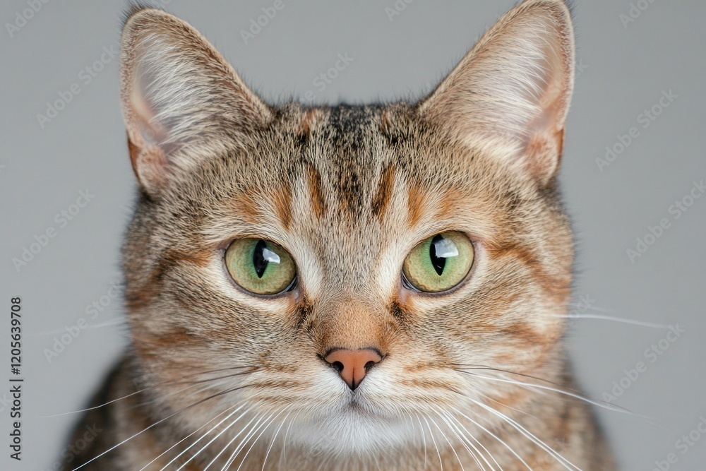 Close-up of a Cat's Sharp Gaze Intimate Portrait with Vibrant Fur Details and Zoom Focus A Stunning Image Showcasing the Intricate Texture and Striking Green Eyes of a Domestic Cat High-Resolution Close-up of a Cat's Sharp Gaze Intimate Portrait with Vibrant Fur Details and Zoom Focus A Stunning Image Showcasing the Intricate Texture and Striking Green Eyes of a Domestic Cat High-Resolution