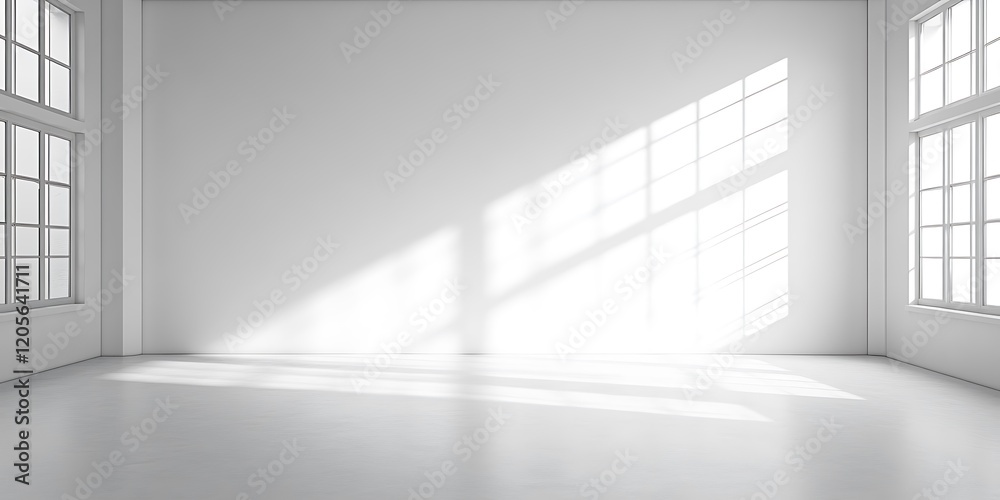 Fototapeta premium a white room with a large window