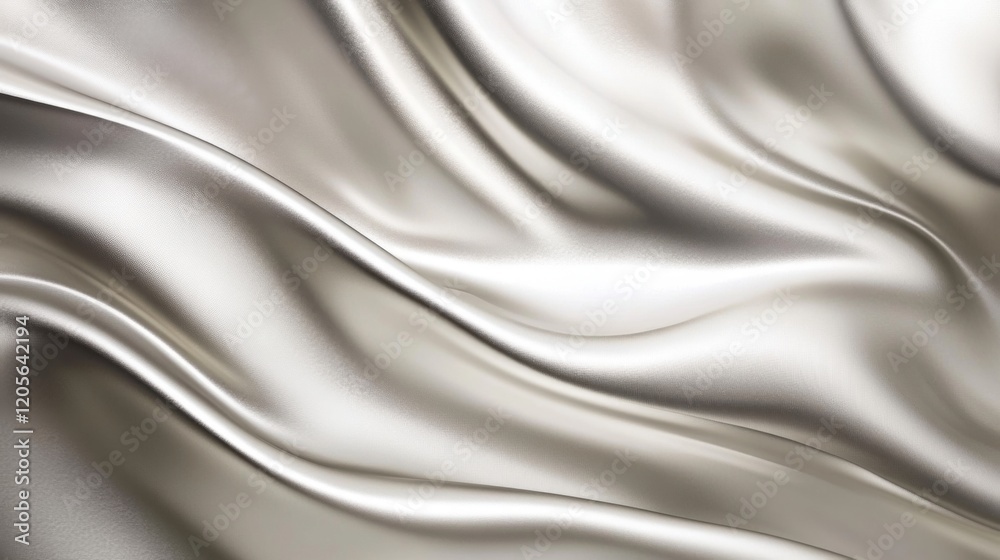 Fototapeta premium Stunning Silver Silk Fabric Texture - Elegant Drape Background Design