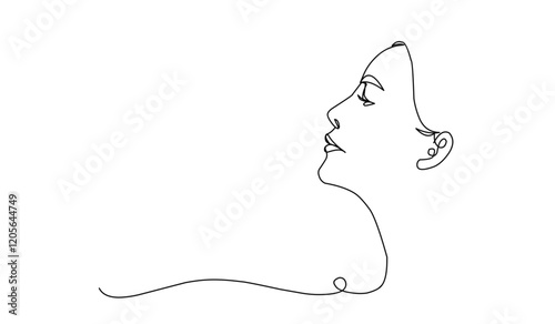 woman faces. Linear background. Use for package, cosmetics, decor. Fashion concept, feminine beauty minimalist