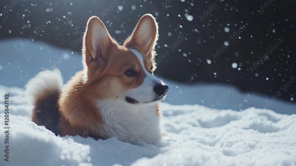 Obraz premium dog in snow