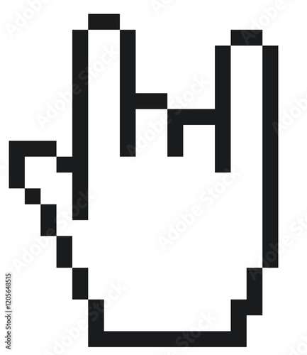 pixel metal hand 8 bit icon