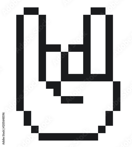 pixel metal hand sigh 8cit icon