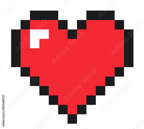 pixel love, red heart 8bit icon