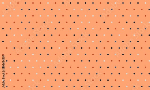 Round dotted pattern with geometric simplicity. Ideal for textile fabrics, wallpaper, or poster prints. Abstract vector design for seamless backgrounds.