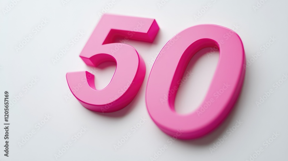 3D representation of the number 50% in bold, 3D representation of the number 50% in bold,