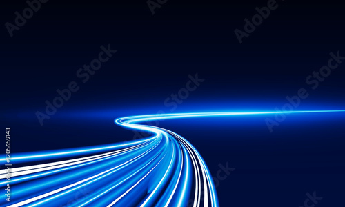 Abstract speed Business Start up launching product with Electric car and city concept Hitech communication concept innovation background,  vector design