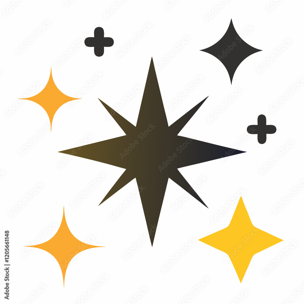 Sparkles black icon vector art illustration Sparkles black icon vector art illustration