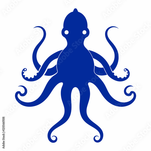 Blue octopus vector illustration