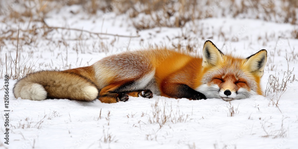 Fototapeta premium red fox in snow