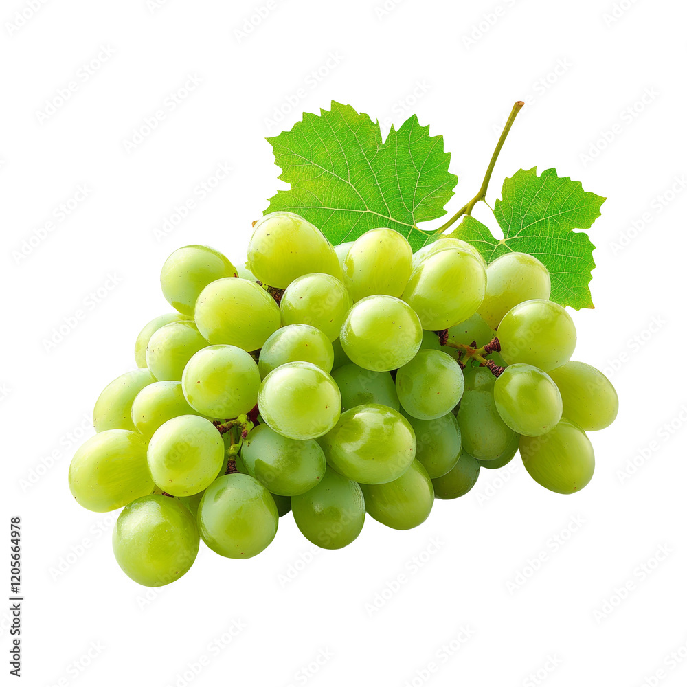 Fresh Green Grapes on Transparent Background Fresh Green Grapes on Transparent Background