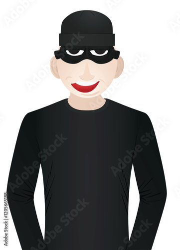 Thief in black suit. vector