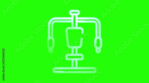 Body Solid Machine For Gym . neon coloerful & green background gym icon . photo